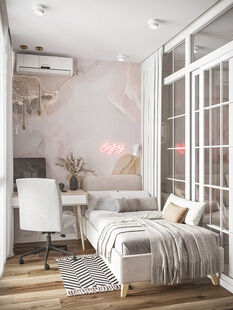 Фото № 4: Дизайн-проект двухкомнатной квартиры 56.0  м² Стиль Арт-Деко для ЖК Ленинский Парк