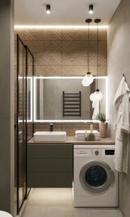 Фото № 4: Дизайн-проект однокомнатной квартиры 45.35  м² Стиль Модернизм для ЖК Династия