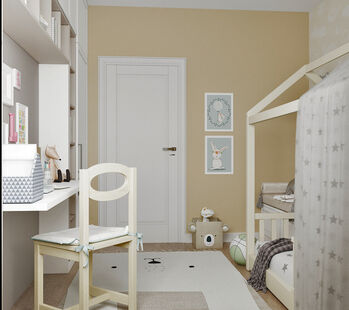 Фото № 3: Дизайн-проект четырехкомнатной квартиры 77.74  м² Современный стиль для ЖК Грибоедов