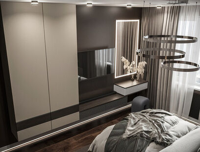 Фото № 3: Дизайн-проект трехкомнатной квартиры 60.0  м² Стиль Модернизм для ЖК Московский