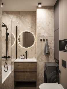 Фото № 5: Дизайн-проект трехкомнатной квартиры 60.0  м² Стиль Модернизм для ЖК Московский