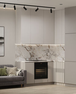 Фото № 4: Дизайн-проект однокомнатной квартиры 38.07  м² Стиль Модернизм для ЖК Аквамарин