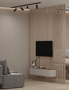 Фото № 3: Дизайн-проект однокомнатной квартиры 38.07  м² Стиль Модернизм для ЖК Аквамарин