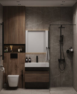 Фото № 1: Дизайн-проект однокомнатной квартиры 38.07  м² Стиль Модернизм для ЖК Аквамарин