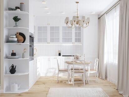 Фото № 5: Дизайн-проект однокомнатной квартиры 47.03  м² Современная классика для ЖК Переделкино Ближнее