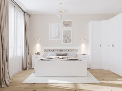 Фото № 3: Дизайн-проект однокомнатной квартиры 47.03  м² Современная классика для ЖК Переделкино Ближнее