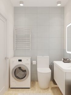 Фото № 2: Дизайн-проект однокомнатной квартиры 47.03  м² Современная классика для ЖК Переделкино Ближнее