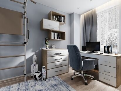 Фото № 1: Дизайн-проект детской 13.17  м² Современный стиль для ЖК Гулливер