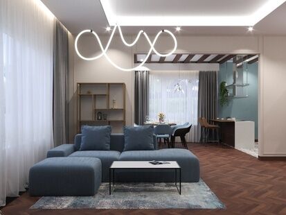 Фото № 1: Дизайн-проект дома/коттеджа 159.2  м² Стиль Модернизм для частного дома в кп капитанская бухта