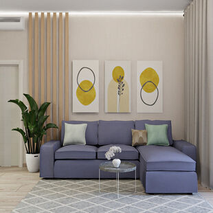 Фото № 2: Дизайн-проект трехкомнатной квартиры 62.03  м² Современный стиль для ЖК 21/19