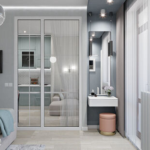 Фото № 2: Дизайн-проект двухкомнатной квартиры 49.18  м² Стиль Модернизм для ЖК Клубный дом