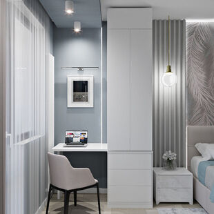 Фото № 6: Дизайн-проект двухкомнатной квартиры 49.18  м² Стиль Модернизм для ЖК Клубный дом