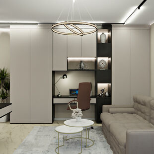 Фото № 4: Дизайн-проект трехкомнатной квартиры 78.14  м² Стиль Модернизм для ЖК Сердце Сибири