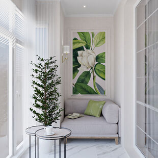 Фото № 3: Дизайн-проект двухкомнатной квартиры 44.3  м² Современная классика для ЖК Северный