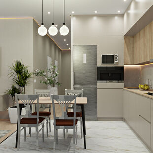 Фото № 3: Дизайн-проект трехкомнатной квартиры 66.05  м² Стиль Модернизм для ЖК Прокшино