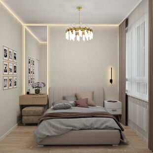 Фото № 4: Дизайн-проект трехкомнатной квартиры 66.05  м² Стиль Модернизм для ЖК Прокшино