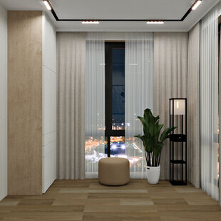 Фото № 5: Дизайн-проект двухкомнатной квартиры 42.34  м² Скандинавский стиль для ЖК Физтех-Сити