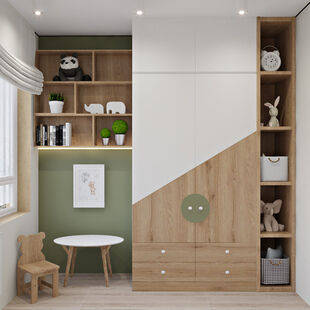 Фото № 5: Дизайн-проект трехкомнатной квартиры 62.26  м² Скандинавский стиль для ЖК Прокшино