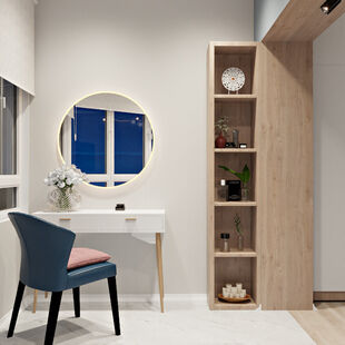 Фото № 6: Дизайн-проект трехкомнатной квартиры 66.6  м² Стиль Модернизм для ЖК Московский