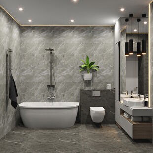 Фото № 3: Дизайн-проект трехкомнатной квартиры 140.42  м² Стиль Модернизм для ЖК в г. Благовещенск