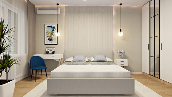 Фото № 4: Дизайн-проект двухкомнатной квартиры 55.86  м² Современный стиль для ЖК Маяк