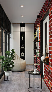 Фото № 3: Дизайн-проект двухкомнатной квартиры 55.86  м² Современный стиль для ЖК Маяк