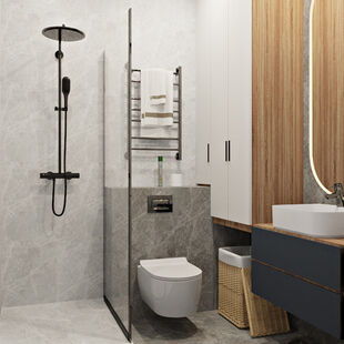 Фото № 5: Дизайн-проект однокомнатной квартиры 34.87  м² Современный стиль для ЖК Профит