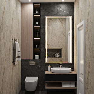 Фото № 2: Дизайн-проект трехкомнатной квартиры 78.89  м² Скандинавский стиль для ЖК Дмитров Сити