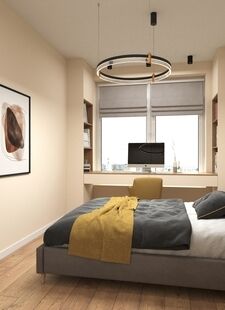 Фото № 4: Дизайн-проект двухкомнатной квартиры 40.65  м² Стиль Модернизм для ЖК Профит