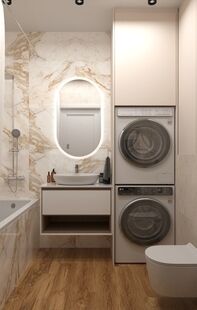 Фото № 5: Дизайн-проект двухкомнатной квартиры 40.65  м² Стиль Модернизм для ЖК Профит