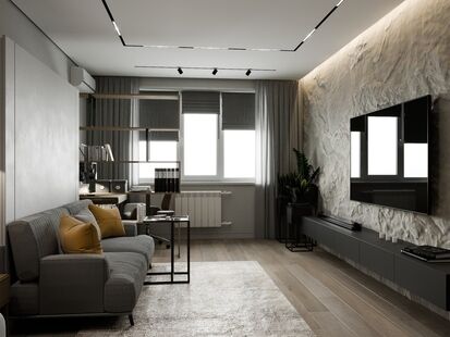 Фото № 5: Дизайн-проект однокомнатной квартиры 37.98  м² Стиль Лофт для ЖК Московский