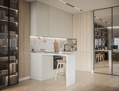 Фото № 3: Дизайн-проект двухкомнатной квартиры 58.8  м² Современный стиль для ЖК Nagatino i-Land