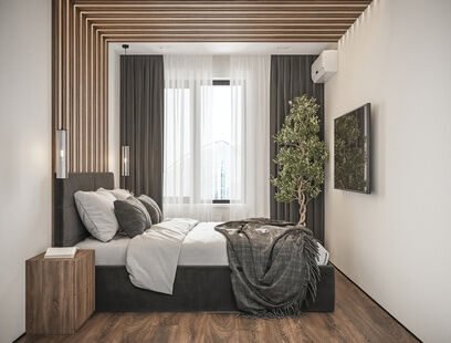 Фото № 4: Дизайн-проект трехкомнатной квартиры 57.83  м² Современный стиль для ЖК Баланс