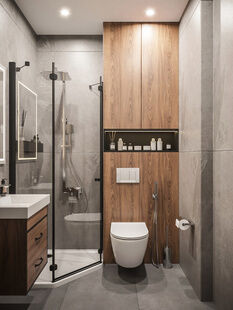 Фото № 2: Дизайн-проект трехкомнатной квартиры 57.83  м² Современный стиль для ЖК Баланс