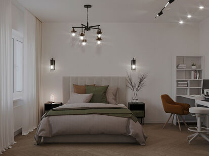 Фото № 3: Дизайн-проект трехкомнатной квартиры 80.33  м² Стиль Лофт для ЖК Московский