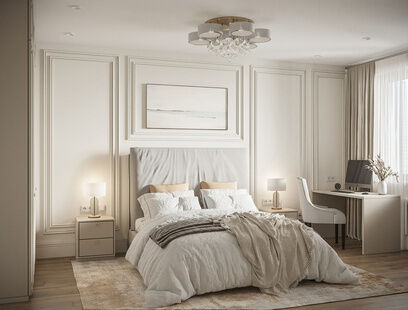 Фото № 1: Дизайн-проект трехкомнатной квартиры 77.64  м² Современная классика для ЖК Ново-Никольское