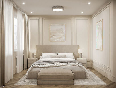 Фото № 5: Дизайн-проект трехкомнатной квартиры 77.64  м² Современная классика для ЖК Ново-Никольское