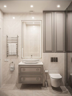 Фото № 4: Дизайн-проект трехкомнатной квартиры 77.64  м² Современная классика для ЖК Ново-Никольское