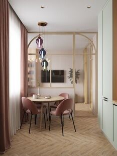 Фото № 5: Дизайн-проект однокомнатной квартиры 37.4  м² Скандинавский стиль для ЖК Квартал 3