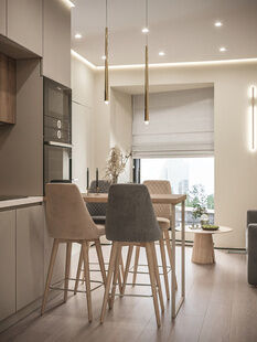 Фото № 6: Дизайн-проект двухкомнатной квартиры 42.43  м² Стиль Контемпорари для ЖК Энитео