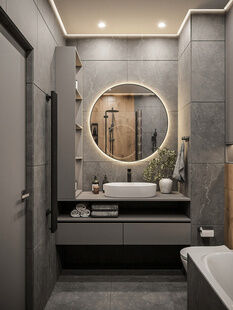 Фото № 3: Дизайн-проект двухкомнатной квартиры 42.43  м² Стиль Контемпорари для ЖК Энитео