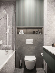 Фото № 2: Дизайн-проект однокомнатной квартиры 39.1  м² Стиль Лофт для ЖК Пушкарь