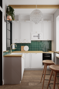 Фото № 3: Дизайн-проект однокомнатной квартиры 39.9  м² Стиль Эклектика для ЖК Московский