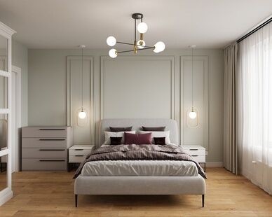 Фото № 3: Дизайн-проект двухкомнатной квартиры 60.3  м² Современный стиль для ЖК Московский