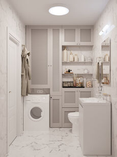 Фото № 2: Дизайн-проект двухкомнатной квартиры 60.3  м² Современный стиль для ЖК Московский