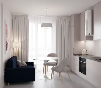 Фото № 4: Дизайн-проект двухкомнатной квартиры 60.3  м² Современный стиль для ЖК Московский