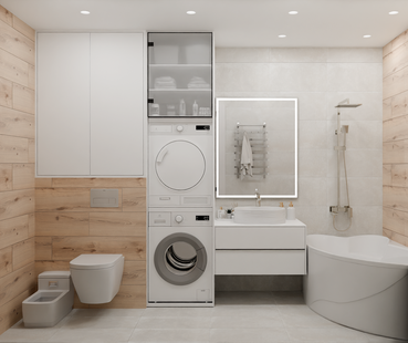 Фото № 5: Дизайн-проект однокомнатной квартиры 32.6  м² Стиль Модернизм для ЖК Московский