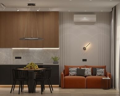 Фото № 4: Дизайн-проект четырехкомнатной квартиры 61.5  м² Современный стиль для ЖК Прокшино