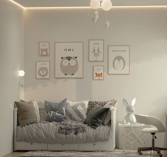 Фото № 3: Дизайн-проект четырехкомнатной квартиры 61.5  м² Современный стиль для ЖК Прокшино