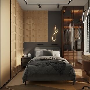 Фото № 4: Дизайн-проект трехкомнатной квартиры 58.61  м² Стиль Модернизм для ЖК Павелецкая Сити